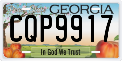 GA license plate CQP9917