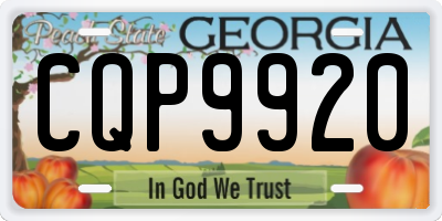 GA license plate CQP9920