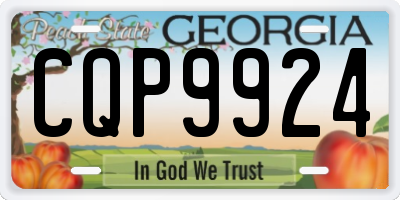GA license plate CQP9924