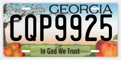 GA license plate CQP9925