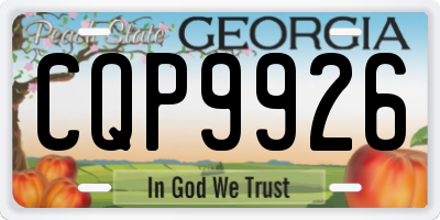 GA license plate CQP9926