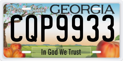 GA license plate CQP9933