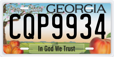 GA license plate CQP9934