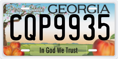 GA license plate CQP9935