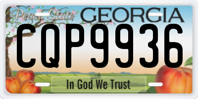 GA license plate CQP9936