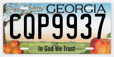 GA license plate CQP9937