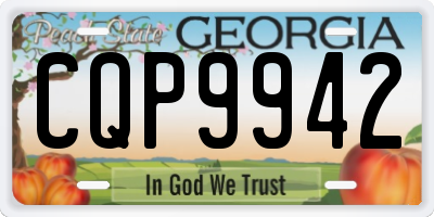 GA license plate CQP9942