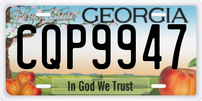 GA license plate CQP9947