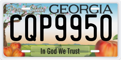 GA license plate CQP9950