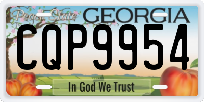 GA license plate CQP9954