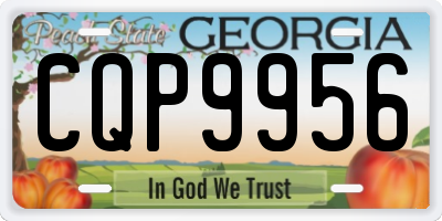 GA license plate CQP9956