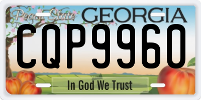 GA license plate CQP9960