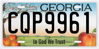 GA license plate CQP9961