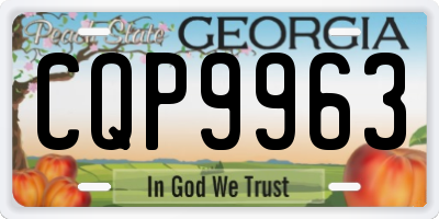 GA license plate CQP9963