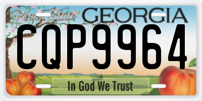 GA license plate CQP9964