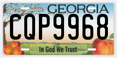 GA license plate CQP9968