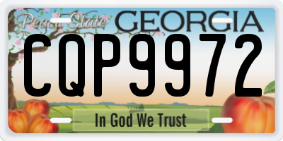 GA license plate CQP9972
