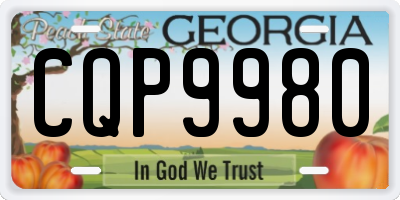 GA license plate CQP9980