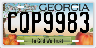 GA license plate CQP9983