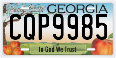GA license plate CQP9985