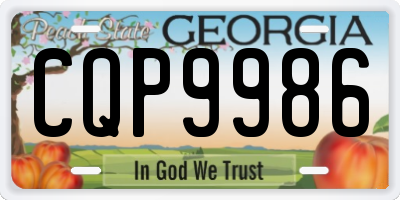 GA license plate CQP9986