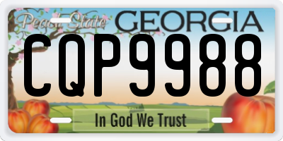 GA license plate CQP9988