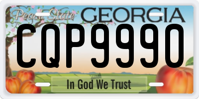 GA license plate CQP9990