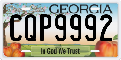 GA license plate CQP9992
