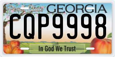 GA license plate CQP9998