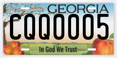 GA license plate CQQ0005