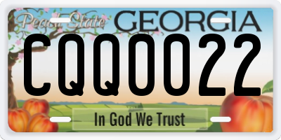GA license plate CQQ0022