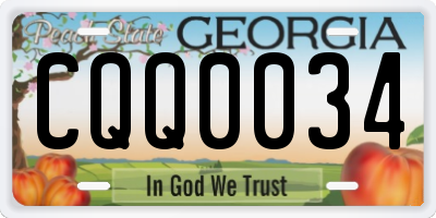 GA license plate CQQ0034