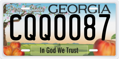 GA license plate CQQ0087