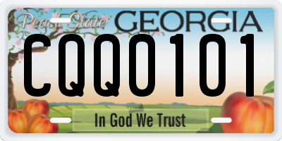 GA license plate CQQ0101