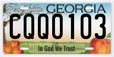 GA license plate CQQ0103