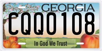 GA license plate CQQ0108