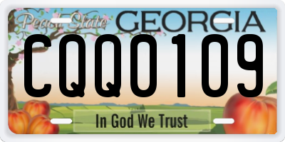 GA license plate CQQ0109