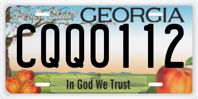 GA license plate CQQ0112