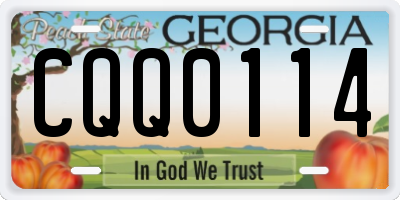 GA license plate CQQ0114