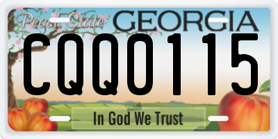 GA license plate CQQ0115
