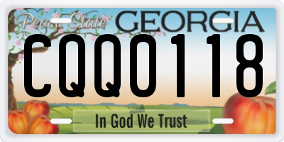 GA license plate CQQ0118