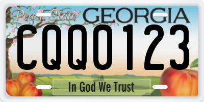 GA license plate CQQ0123