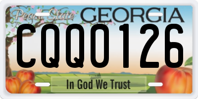 GA license plate CQQ0126
