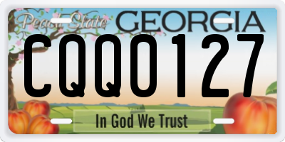 GA license plate CQQ0127
