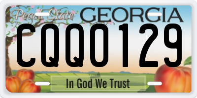 GA license plate CQQ0129