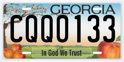 GA license plate CQQ0133