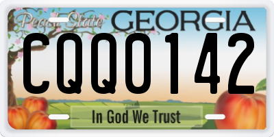 GA license plate CQQ0142