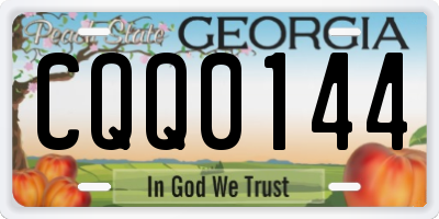 GA license plate CQQ0144