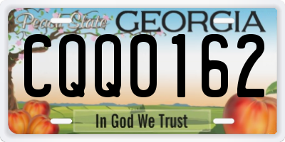 GA license plate CQQ0162