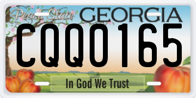 GA license plate CQQ0165